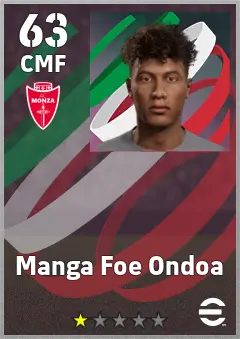 Manga Foe Ondoa eFootball 2026 player card, 63 OVR CMF