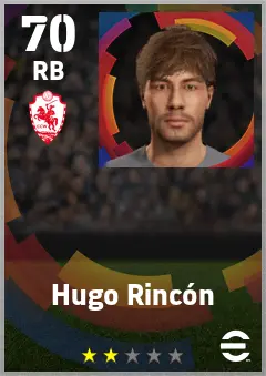 Hugo Rincon eFootball 2026 player card — 70 OVR RB
