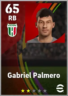 Gabriel Palmero eFootball 2026 player card — 65 OVR RB