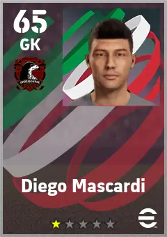 Diego Mascardi eFootball 2026 player card — 65 OVR GK