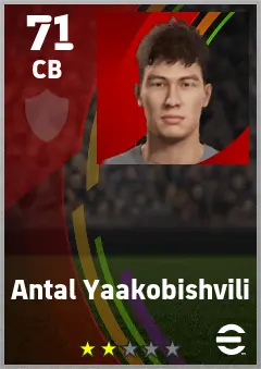 Antal Yaakobishvili eFootball 2026 player card — 71 OVR CB
