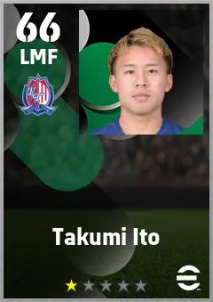 Takumi Ito eFootball 2026 player card — 66 OVR LMF