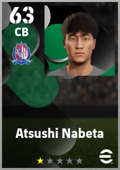 Atsushi Nabeta eFootball 2026 player card — 63 OVR CB
