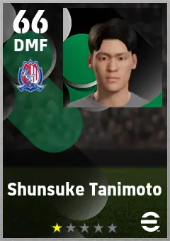 Shunsuke Tanimoto eFootball 2026 player card — 66 OVR DMF