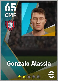Gonzalo Alassia eFootball 2026 player card — 65 OVR CMF
