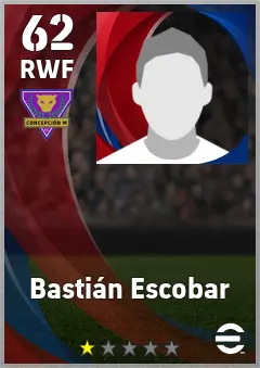 Bastian Escobar eFootball 2026 player card — 62 OVR RWF