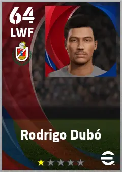 Rodrigo Dubo eFootball 2026 player card — 64 OVR LWF
