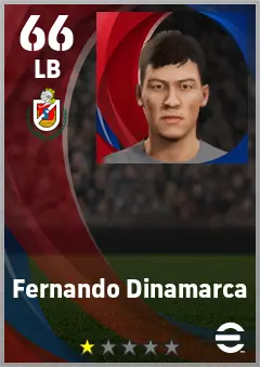 Fernando Dinamarca eFootball 2026 player card — 66 OVR LB