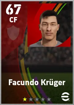 Facundo Kruger eFootball 2026 player card — 67 OVR CF