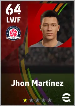 Jhon Martinez eFootball 2026 player card — 64 OVR LWF