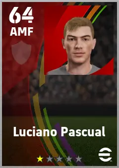 Luciano Pascual eFootball 2026 player card — 64 OVR AMF
