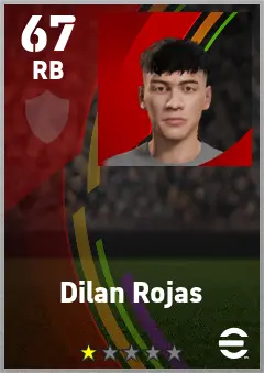 Dilan Rojas eFootball 2026 player card — 67 OVR RB