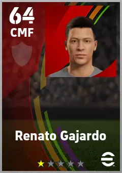 Renato Gajardo eFootball 2026 player card — 64 OVR CMF