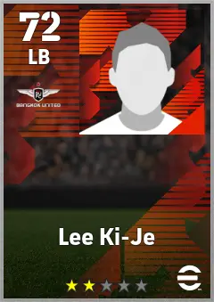 Lee Ki-Je eFootball 2026 player card — 72 OVR LB