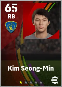 Kim Seong-Min eFootball 2026 player card — 65 OVR RB