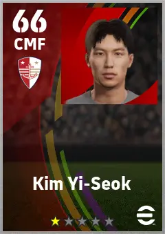 Kim Yi-Seok eFootball 2026 player card — 66 OVR CMF