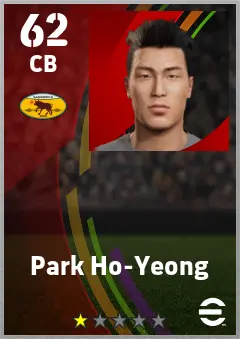 Park Ho-Yeong eFootball 2026 player card — 62 OVR CB