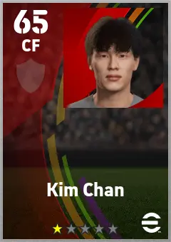 Kim Chan eFootball 2026 player card — 65 OVR CF