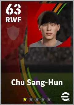 Chu Sang-Hun eFootball 2026 player card — 63 OVR RWF