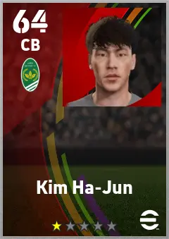 Kim Ha-Jun eFootball 2026 player card — 64 OVR CB