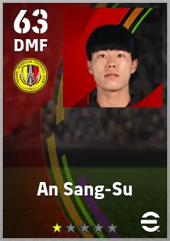 An Sang-Su eFootball 2026 player card — 63 OVR DMF