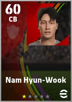 Nam Hyun-Wook eFootball 2026 player card — 60 OVR CB