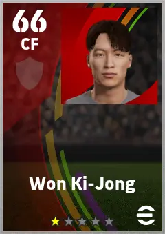 Won Ki-Jong eFootball 2026 player card — 66 OVR CF