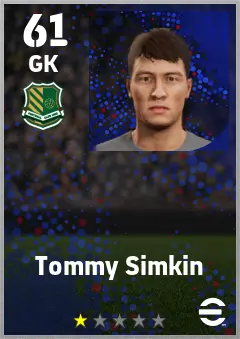 Tommy Simkin eFootball 2026 player card — 61 OVR GK