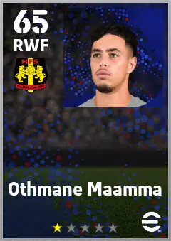 Othmane Maamma eFootball 2026 player card — 65 OVR RWF