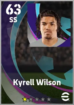 Kyrell Wilson eFootball 2026 player card — 63 OVR SS