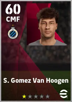 S. Gomez Van Hoogen eFootball 2026 player card — 60 OVR CMF