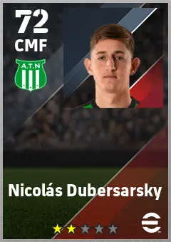 Nicolas Dubersarsky eFootball 2026 player card — 72 OVR CMF