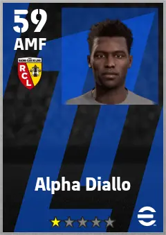 Alpha Diallo eFootball 2026 player card — 59 OVR AMF