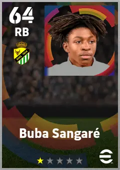 Buba Sangare eFootball 2026 player card — 64 OVR RB