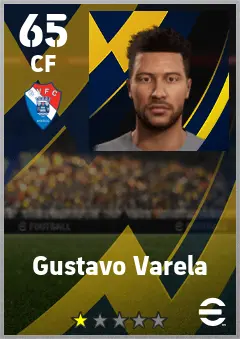 Gustavo Varela eFootball 2026 player card — 65 OVR CF