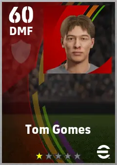 Tom Gomes eFootball 2026 player card — 60 OVR DMF