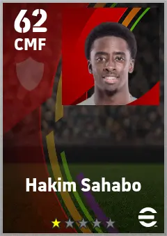 Hakim Sahabo eFootball 2026 player card — 62 OVR CMF