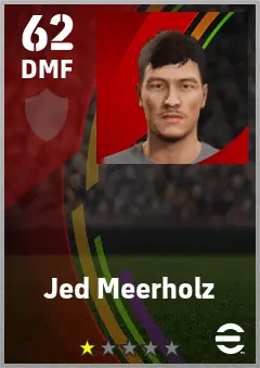 Jed Meerholz eFootball 2026 player card — 62 OVR DMF