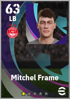 Mitchel Frame eFootball 2026 player card — 63 OVR LB