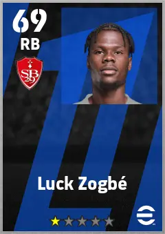 Luck Zogbe eFootball 2026 player card — 69 OVR RB