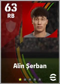 Alin Serban eFootball 2026 player card — 63 OVR RB