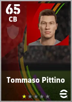 Tommaso Pittino eFootball 2026 player card — 65 OVR CB