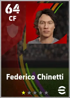 Federico Chinetti eFootball 2026 player card — 64 OVR CF