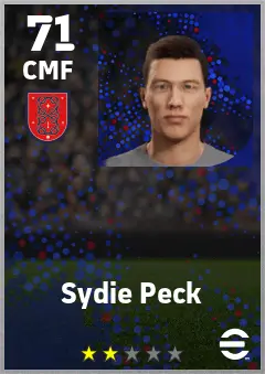 Sydie Peck eFootball 2026 player card — 71 OVR CMF