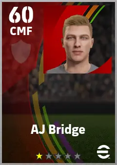 AJ Bridge eFootball 2026 player card — 60 OVR CMF