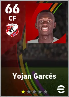 Yojan Garces eFootball 2026 player card — 66 OVR CF