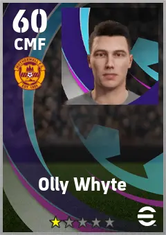 Olly Whyte eFootball 2026 player card — 60 OVR CMF