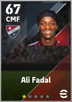 Ali Fadal eFootball 2026 player card — 67 OVR CMF