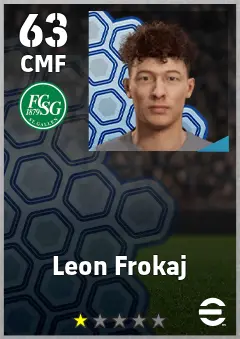 Leon Frokaj eFootball 2026 player card, 63 OVR CMF