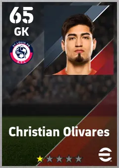 Christian Olivares eFootball 2026 player card — 65 OVR GK